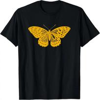 Yellow Butterfly Inspirational T-Shirt For Nature Lovers S juoda