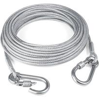 Dvigalė šunų pavadėlio virvė, traukimo virvė su metaliniu karabinu, plieninis vielinis antikorozinis dresavimo antkaklis, lauko šunų diržas Length 460cm 0.4mm gray