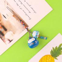 Zinc Zinc Alloy Maneki Neko Key Chain Bell Pendant Lucky Cat Pendant Sweet Cartoon Key Charm  Children style 2