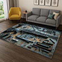 Military Guns Firearms Set Carpet Rug Mat for Home Bedroom Living Room Sofa Doormat Kitchen Decor,Kid Play Non-slip Area Rug 40x60cm