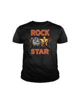 Rock Star Funny Cartoon Guitar Graphic T-Shirt 3XL