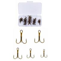 50PCS Strong Sharp Treble Hook Set High Carbon Steel Triple Fishing Hook  Trout Fishing 50PCS-2#4#6#8#10#