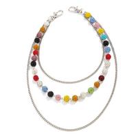 Gothic Colorful Rhinestone Bead Waist Chain Jeans Chain Pants Chain Cool Punk Belt Chain  Male Style B