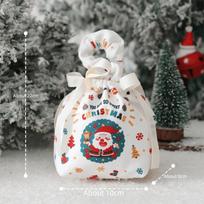 Santa Claus Christmas Eve Snack Packaging Bag Elk Snowman Reusable Drawstring Tote Bag Xmas Gifts Bags Merry Christmas Decor 14x16cm