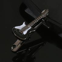 Instrument Music SeriesTie Pin Titanium Steel Necktie Buckle Creative Guitar Tie Clip  Concert juoda