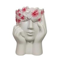 Human Body Art Makeup Brush Holder Nordic Style Storage Bucket  Office Desk Organizer Shy Girl