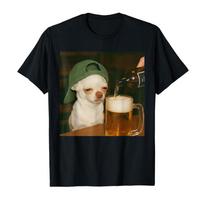 Chihuahua Beer Printed Funny Tshirt Women Summer Short Sleeve Round Neck TShirt Women Kawaii Tops Harajuku Spring Y2k Clothing XL