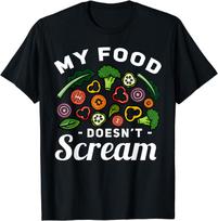 Lovers Gift My Food Doesnt Scream Anti Animal Cruelty Vegan Vegetarian TShirt Unisex Style Shirts for Women Unisex Clothing S