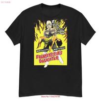 Frankenstein s Daughter cult horror film fan art t shirt vintage Washed fashion Unisex Stretched Versatile Casual Soft S įvairiaspalvis