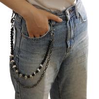 Gothic Style Double Layer Skull Waist Chain With Lobster Clasp For Adults Fashion Accessory juoda