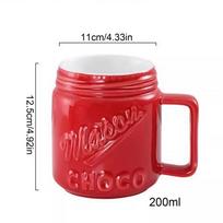 200ml Chocolate Fondue Cup With Fork Ceramic Mug Embossed Design Hot Melt Cup Chocolate Melting Cup For Butter Cheese