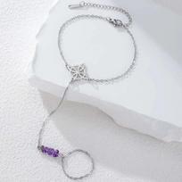 Fashion Hollow Star Bracelet Ring Chain Integrated Hand Jewelry For Women Stylish Finger Chain Accessory Outfit Decor