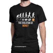 Bitcoin Evolution Of Money Cryptocurrency Mens Tops T Shirts Satoshi Nakamoto Vintage Tees T-Shirts Pure Cotton Classic S įvairiaspalvis