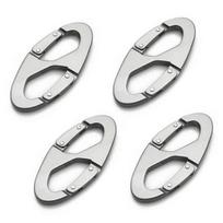 4Pcs Carabiner Clip Key Chain Lightweight Portable Rustproof Corrosion Resistant Clip Hook Double-Headed Carabiner Buckle