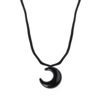 Crescent Moon Crystal Necklace Natural Gem Stone Pendant Tiger Eye Quartz White Stone Rope Wrap Necklace Women Jewelry juoda