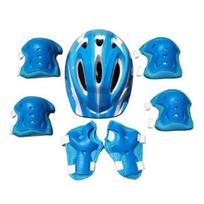 1 Set Kids Roller Skating Pad Palm with Knee Elbow Protective Gear Guard Helmet Skateboarding mėlyna