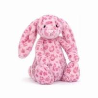 Pliušinis kiškutis Minkštas leopardo rašto Rožinis triušis 31cm Mielas minkštas žaislas Gyvūnas Dovana