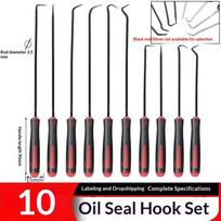 10Pcs Heat-Resistant Antislip Hook Pick Set O-Ring Gasket Puller Removal Tool Pick Hook Durable Car Repair Tool ONESIZE