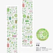 Four-leaf Clover Deco Stickers for Scrapbooking Phone Luggage Journal PET Cute Apple Washi Tape Sticker Kawaii Gift