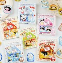 6packs/1lot Kawaii Scrapbook Stickers Pet Party Junk Journal Gold Planner Stationery Sticker Planner Decorative