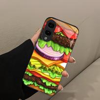 Super Burger Protective Exquisite High-end PhoneCase Glass PhoneCase for Samsung Galaxy S26 S25 S24 S23 S22 S21 FE,Ultra,Plus GalaxyS25