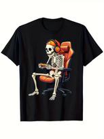 Men's & Boys' Vintage Gaming T-Shirt - Retro Skeleton Video Game Character Graph S įvairiaspalvis