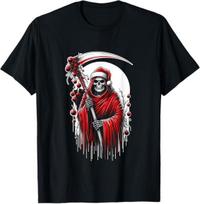 NEW LIMITED Grim Reaper Santa Hat Tee | Unique Christmas Holiday T-Shirt S-3XL S įvairiaspalvis