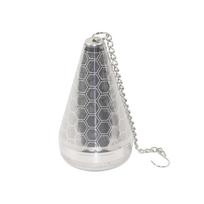 304 Stainless Steel Cone Tea Infuser with Chain Hook and Tray Loose Leaf Tea Strainer Rust-proof Fine Mesh