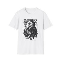 Unisex Softstyle T-Shirt Grim Reaper Laughing Surreal Horror Dark Art Graphic S įvairiaspalvis