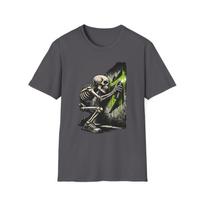 Unisex Softstyle T-Shirt Skeleton Graffiti Artist Spray Paint Wall Street Art S įvairiaspalvis