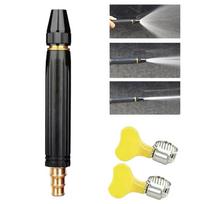 Alloy Tower Type High Pressure Water Gun with Two Hose Clamps Durable Metal Construction for Garden and Cleaning Use One Size