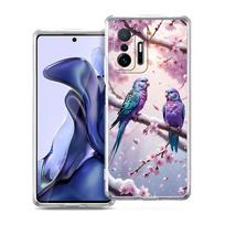 Transparent Phone Case for Xiaomi Mi 14 13 12 11 Ultra 13T 12T 11T Poco X3 NFC F3 F6 Pro 5G Soft TPU Flower Floral Bird Pattern for Xiaomi Mi 11
