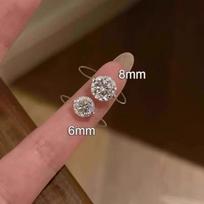 925 Silver Moissanite Ring Light Luxury Invisible Fish Line Mermaid Tears Diamond Ring For Women 6mm*5 Size