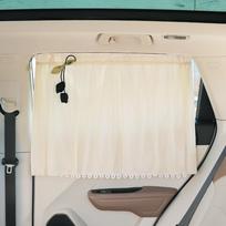 Suction Cup Mount Car Privacy Curtain Lace Flower Fringe Blackout Car Curtain  Automotive Use smėlis