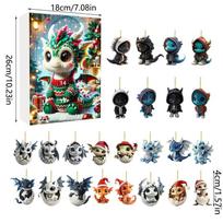 Christmas Advent Calendar Dragon Acrylic Collectible For Family Celebration Style A