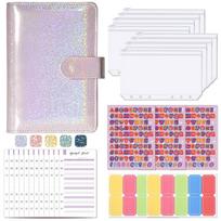 Glitter PU Leather Refillable Binder Notebook with Loose Leaf Paper Index Tabs and Sticker Sheets for Organizing Notes and Planning One Size violetinė
