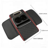 Center Console Organizer with Cup Holder Car Armrest Storage Box Armrest Heightening Cushion Pad for Car Interior Auto Accessory
