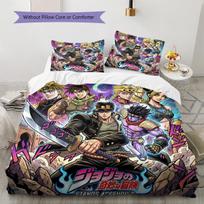 JoJo's Bizarre Adventure Patterned Pillowcase & Duvet Cover Set 3-Piece Anime Bedding Decor Great Gift for Fans YUN6516 135x200cm