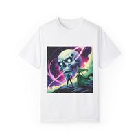 GALACTIC REQUIEM Cosmic Skull Unisex T-Shirt, Graphic Tee, Space Art Shirt S įvairiaspalvis