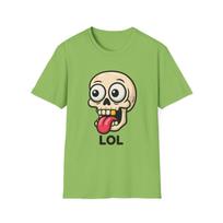 Unisex Softstyle T-Shirt Derpy Skull Googly Eyes Tongue Out Gold Tooth S įvairiaspalvis