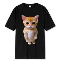 El Gato Meme Sad Crying Cat Munchkin Kitty Meme Trendy Graphic T-shirt Short Sleeve T-shirts Oversized Streetwear S įvairiaspalvis