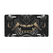 Mfoever  Personalized Japan Samurai Demon Oni License Plate Cover Vanity Tag Hannya Tattoo Decorative Car Front License Plate x Inch 15x30cm(5.9x7.8inch)