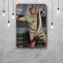 Mfoever Steve Irwin TV Host Retro Vintage Tin Sign Poster Decorative Plaque Metal Plate Wall Decor (as the picture,20x30cm（7.8x11.8inch）)
