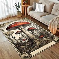 Multiple Sizes Red Mushroom Printed Carpet for Bedroom Living Room Bedside Sofa Floor Mat Modern Home Decor Area Rug Large Size 40cm x 60cm