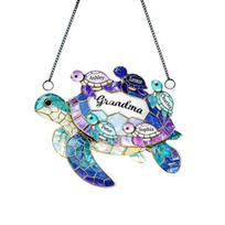 Acrylic Sea Turtle Suncatcher Decoration Indoor Outdoor Garden Yard Window Wall Hanging Stained Glass Ornament Mother's Day Gift 15cm