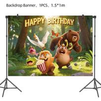 Pixar Hoppers Beaver Transformation Plan Action Figures Background Birthday Party Decoration Cake Topper Balloon Banner Supplies