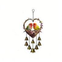 Acrylic Bird Hanging Pendant Eagle Decorative Chain Cute Wind Chime with Bells  Courtyard Style B