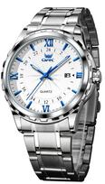 OPK Quartz Stainless Date Blue Men's Watch, Stylish, Fashionable, Classic, Steel, Display, Waterproof, Luminous, mėlyna
