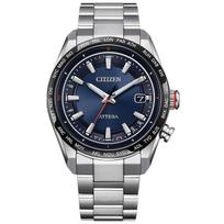 Attesa Silver [Citizen] Eco-Drive Radio-Controlled Watch, Waterproof, Navy, CB0287-68L, Men's,