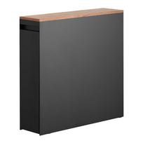 Plonas tualeto lentyna su paslėptu stalčiumi „Tower“ by Yamazaki. Yra vieta tualetiniam popieriui ir 14 cm pločio laikymo vieta. Idealiai tinka siauroms erdvėms ir taupo vietą juoda
